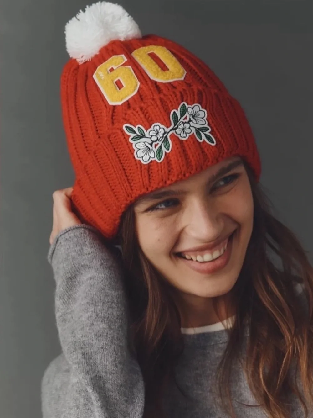 Anthropologie Sporty Floral Beanie